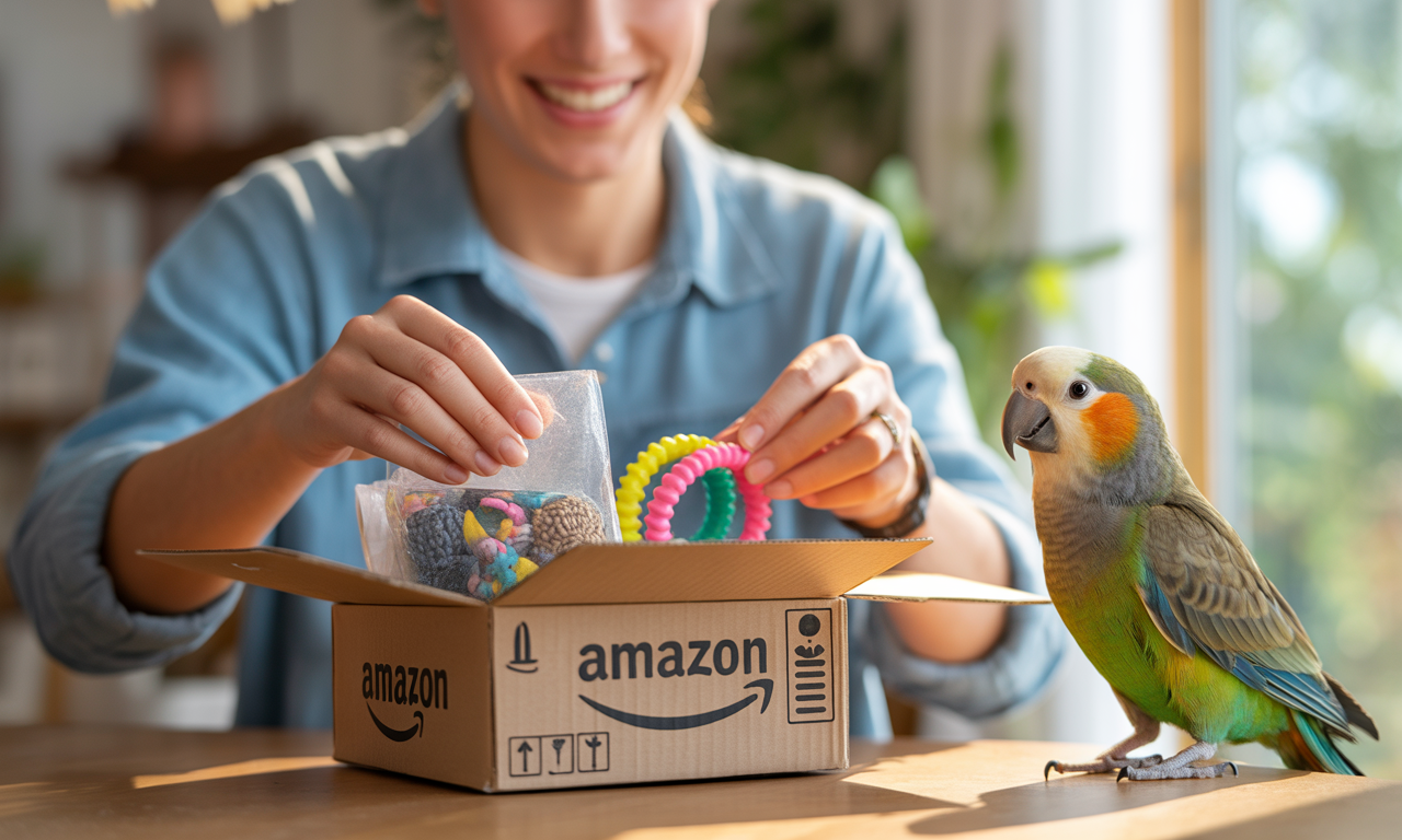 bird owner shopping online for best amazon deals