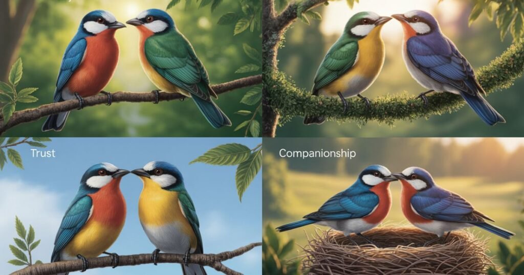 stages of bird pair bonding diagram infographic