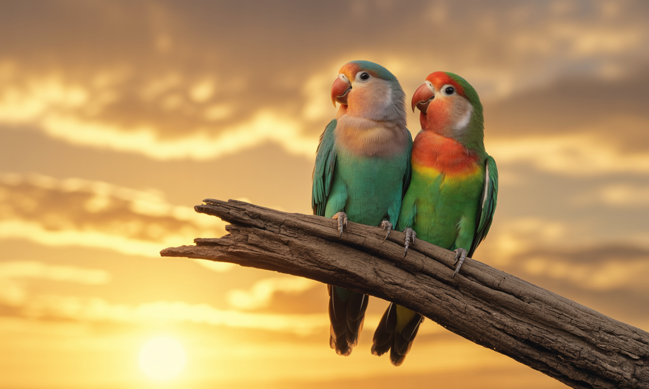 lovebirds showing emotional connection through bird pair bonding