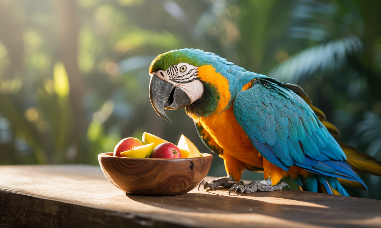 serving safe fruits for parrots creatively