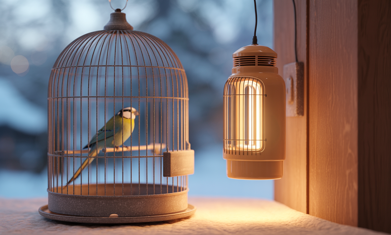 bird cage heating solution for climate control for birds